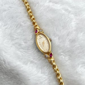 Vintage 90's Seiko Exceline Diamond Sculpted Pattern Gold