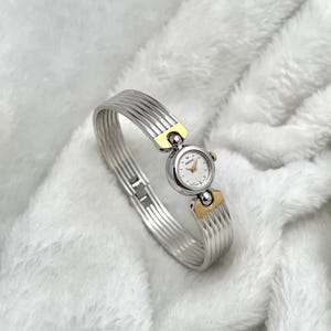 RARE vintage Seiko Petite Two-tone Bangle Women Watch 1E20-0380