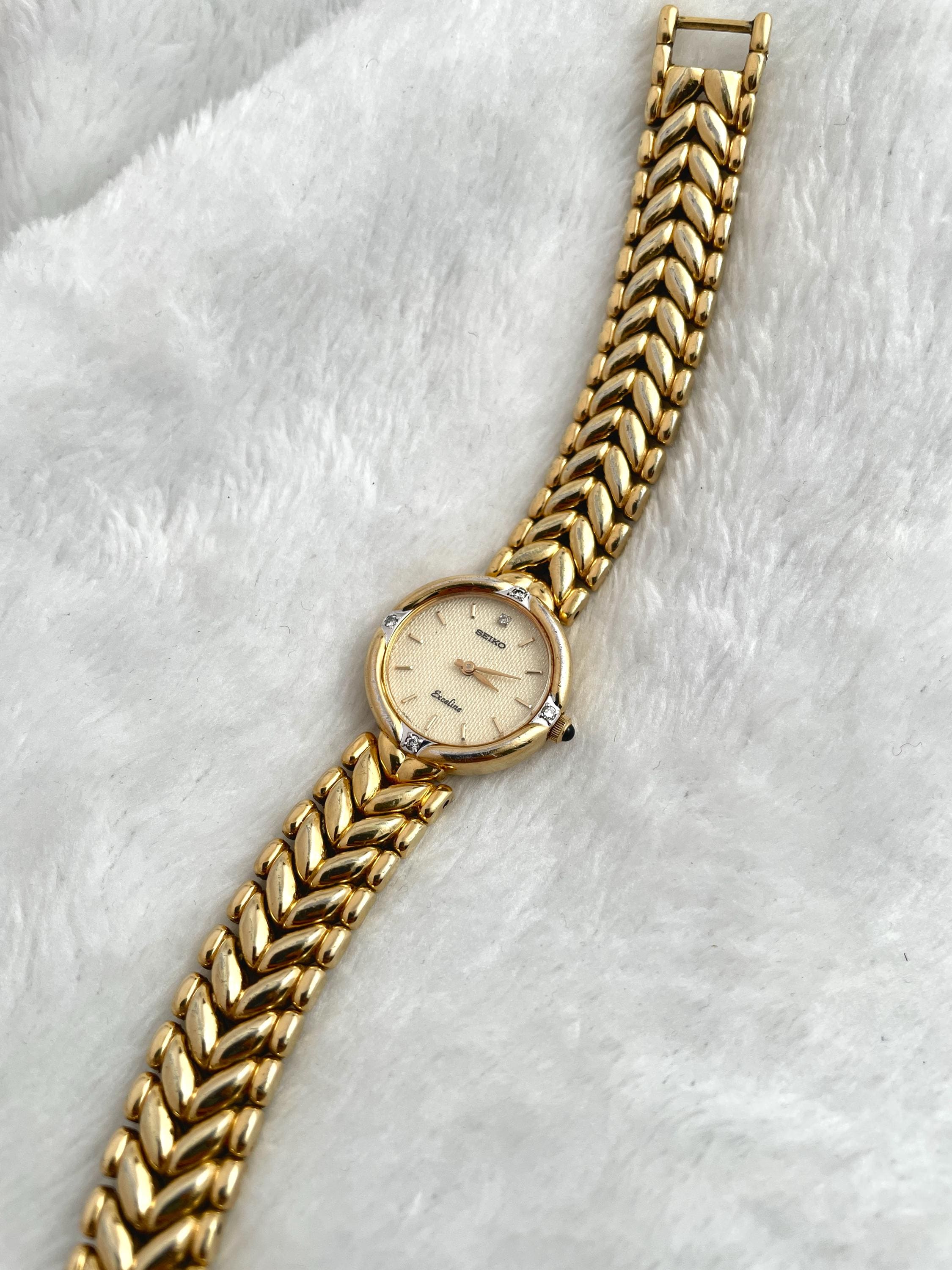 時計 vintage SEIKO EXCELINE GOLD 4N20-0370 時計 vintage SEIKO