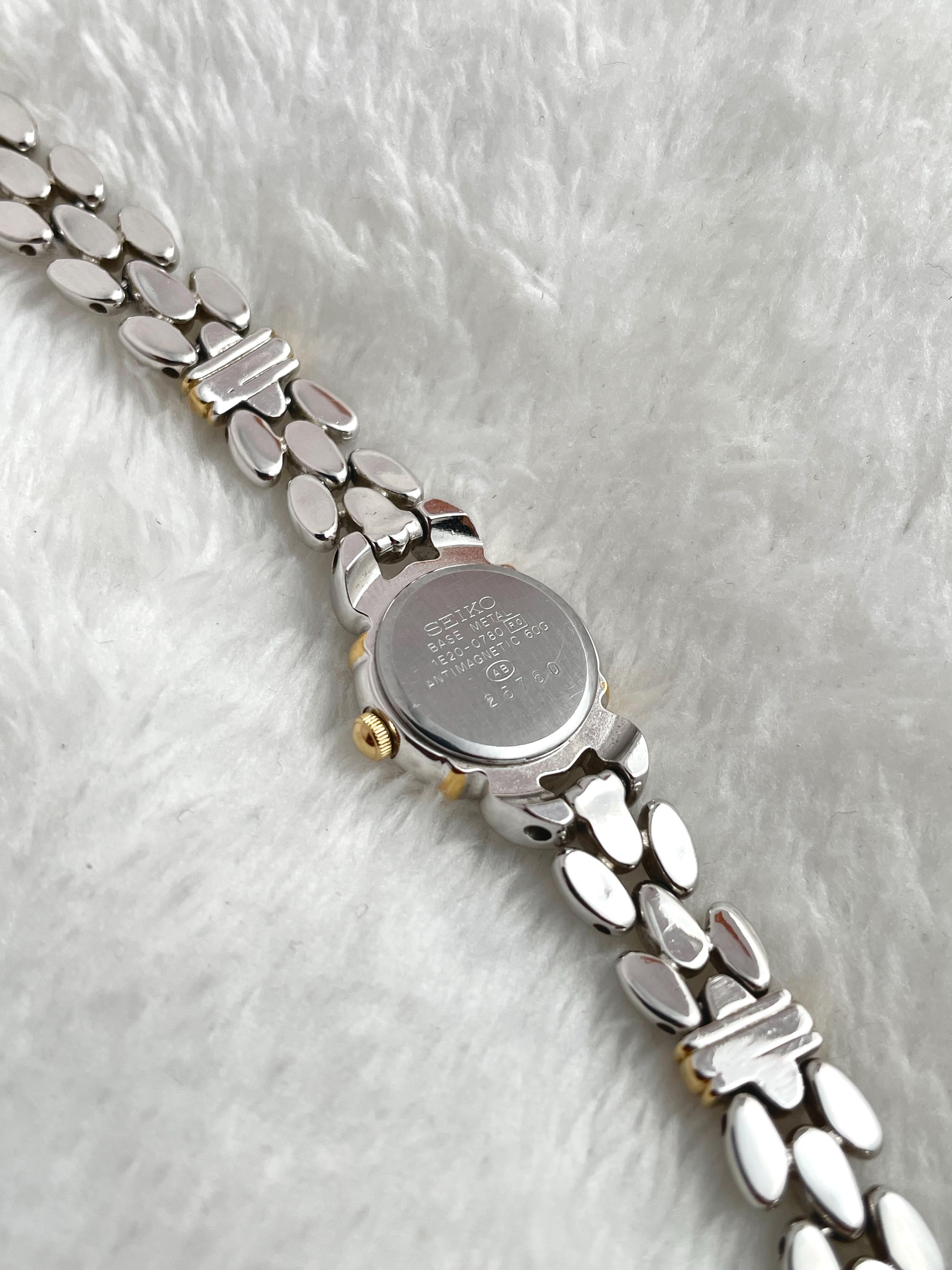 Vintage 90's Seiko Tisse Rubies Two-tone Dainty Women Watch 1E20