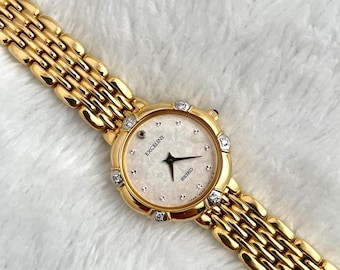 Vintage Seiko Rivoli Gold Tone Half Moon Dainty Elegant Asymmetric