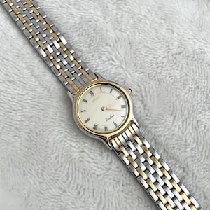 Vintage Seiko Exceline Two-Tone Bracelet Roman Dial 7320-0390.