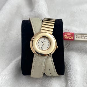 Vintage SEIKO Rivoli Bracelet Watch: Roman Index, Leather Strap, New with Tag