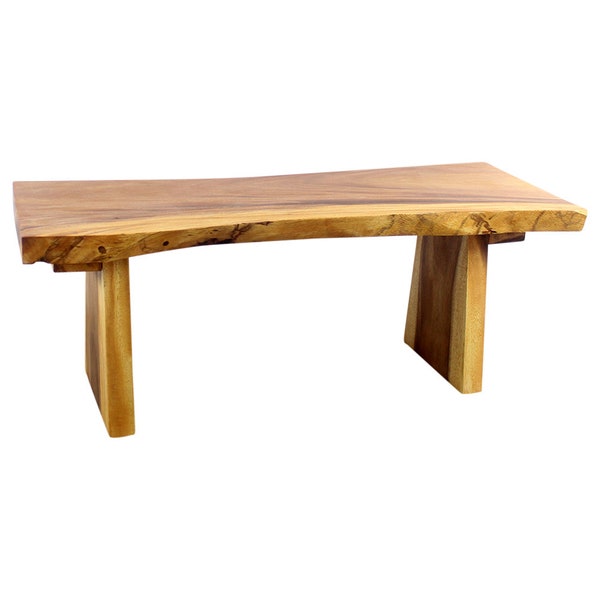 Haussmann® Wood Natural Edge Bench 48 in x 18 x 18 in H KD Oak Oil