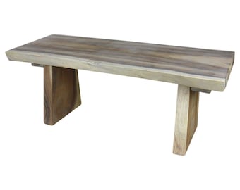 Haussmann® Wood Natural Edge Bench 48 in X 18 X 18 in H KD - Etsy Canada