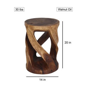 Haussmann Round Wild Twisted Vine End Table 14 in D x 20 in Height