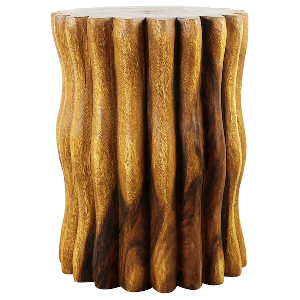 Haussmann® Wood Stump End Table Mangrove Root 15 in Dx 20 in H Oak Oil