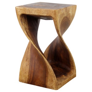 Haussmann® Original Wood Twist Stool 12 X 12 X 20 In High Oak Oil