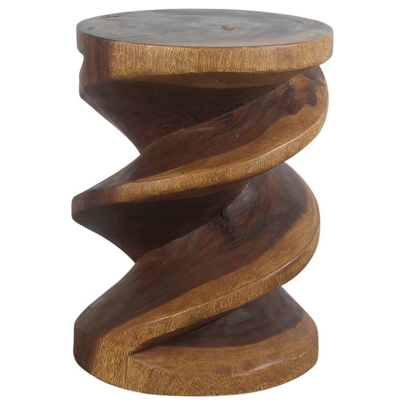 Haussmann® Wood Spiral Zig Zag End Table 15 D X 20 Inch High Etsy