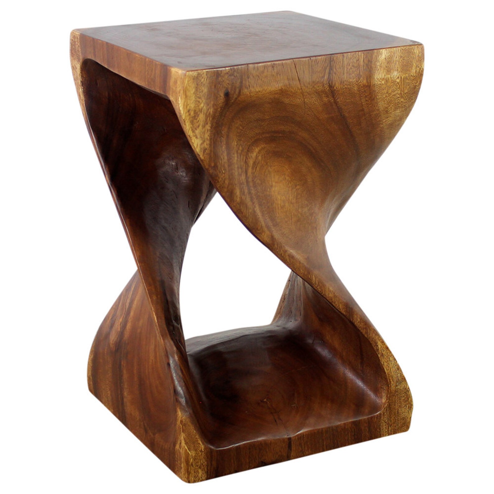 Haussmann® Wood Twist End Table 15 X 15 X 23 Inch High Walnut Etsy