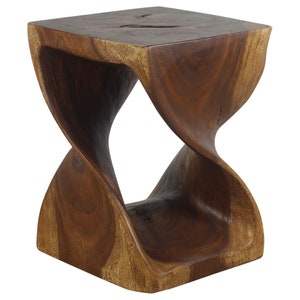 Haussmann® Original Wood Twist Stool 14 X 14 X 20 In High Walnut Oil