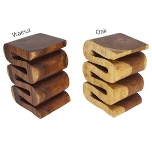 Haussmann Wood Wave Verve Accent Snake Table 12 x14 x 20 in Height