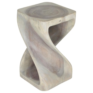 Haussmann® Original Wood Twist Stool 12 X 12 X 20 In High Agate Grey Oil