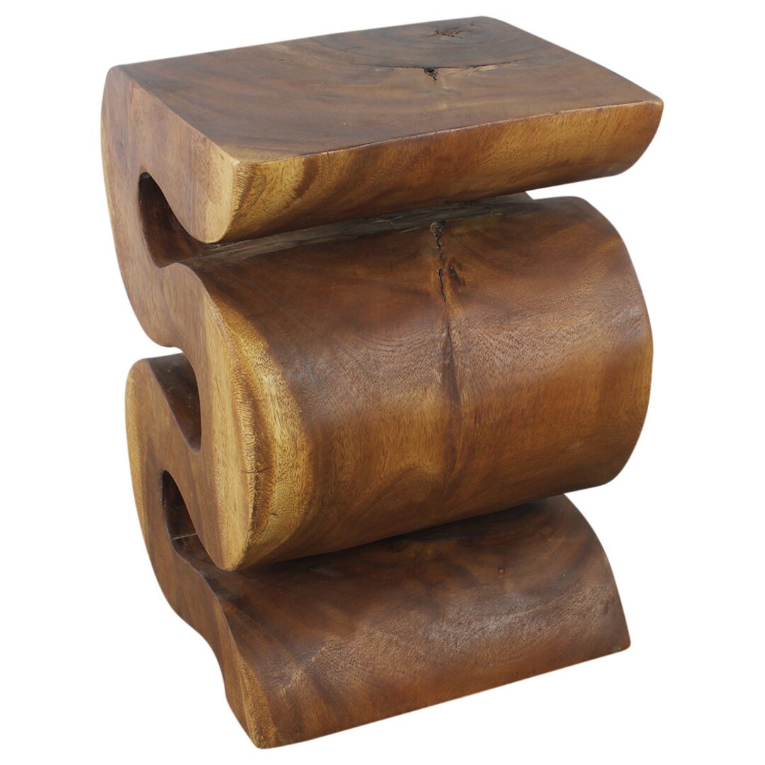 Haussmann® Wood BIG Wave Verve Accent Snake Table 14x14x20 in H Walnut