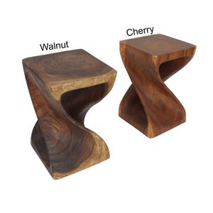 Haussmann Wood Twist End Table 15 x 15 x 23 inch Height