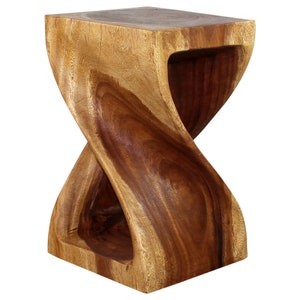 Haussmann® Original Wood Twist Stool 12 X 12 X 20 In High Walnut Oil