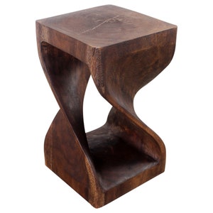 Haussmann® Original Wood Twist Stool 12 X 12 X 20 In High Mocha Oil