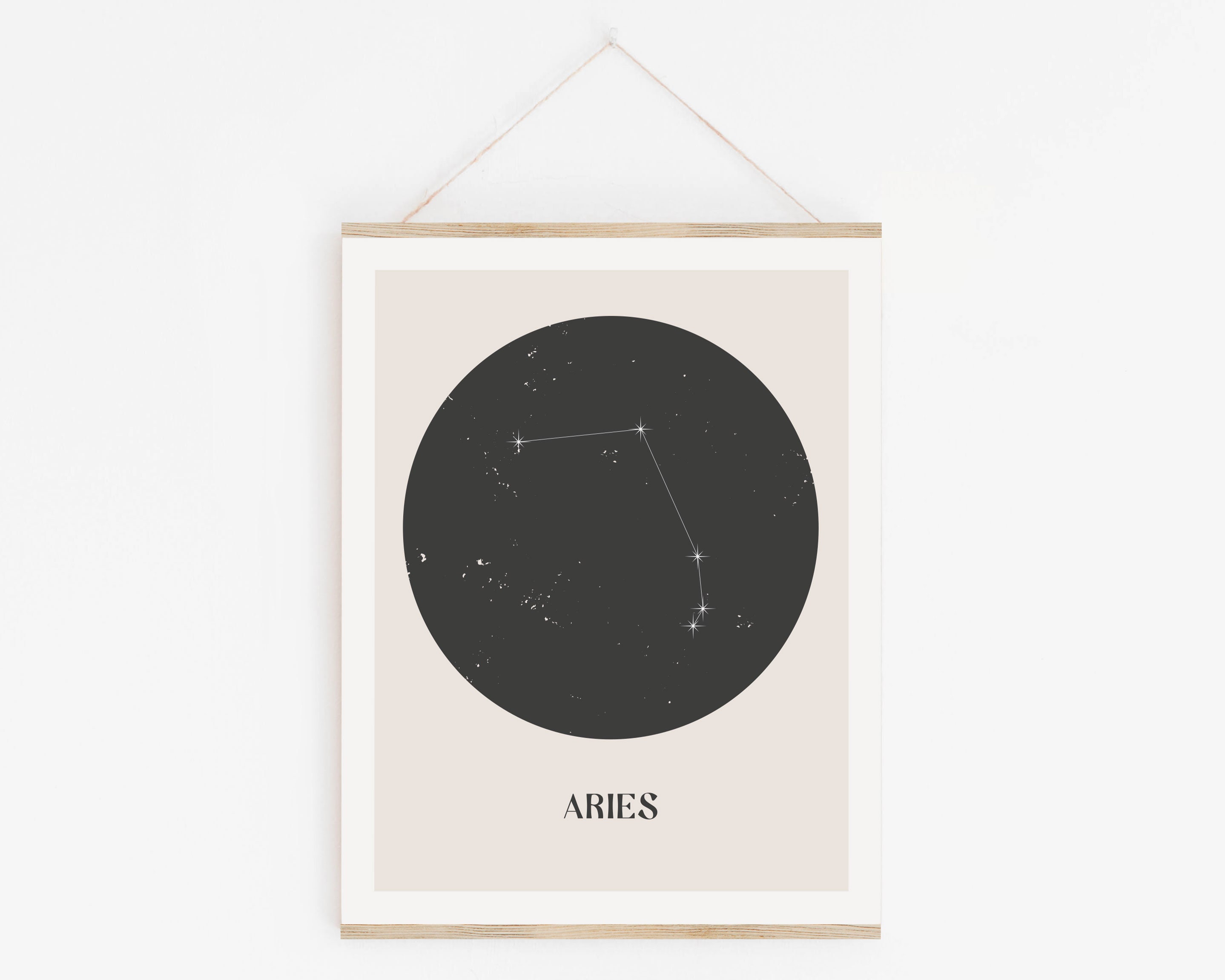 ARIES Zodiac Constellation Wall Art Black and White Digital Etsy