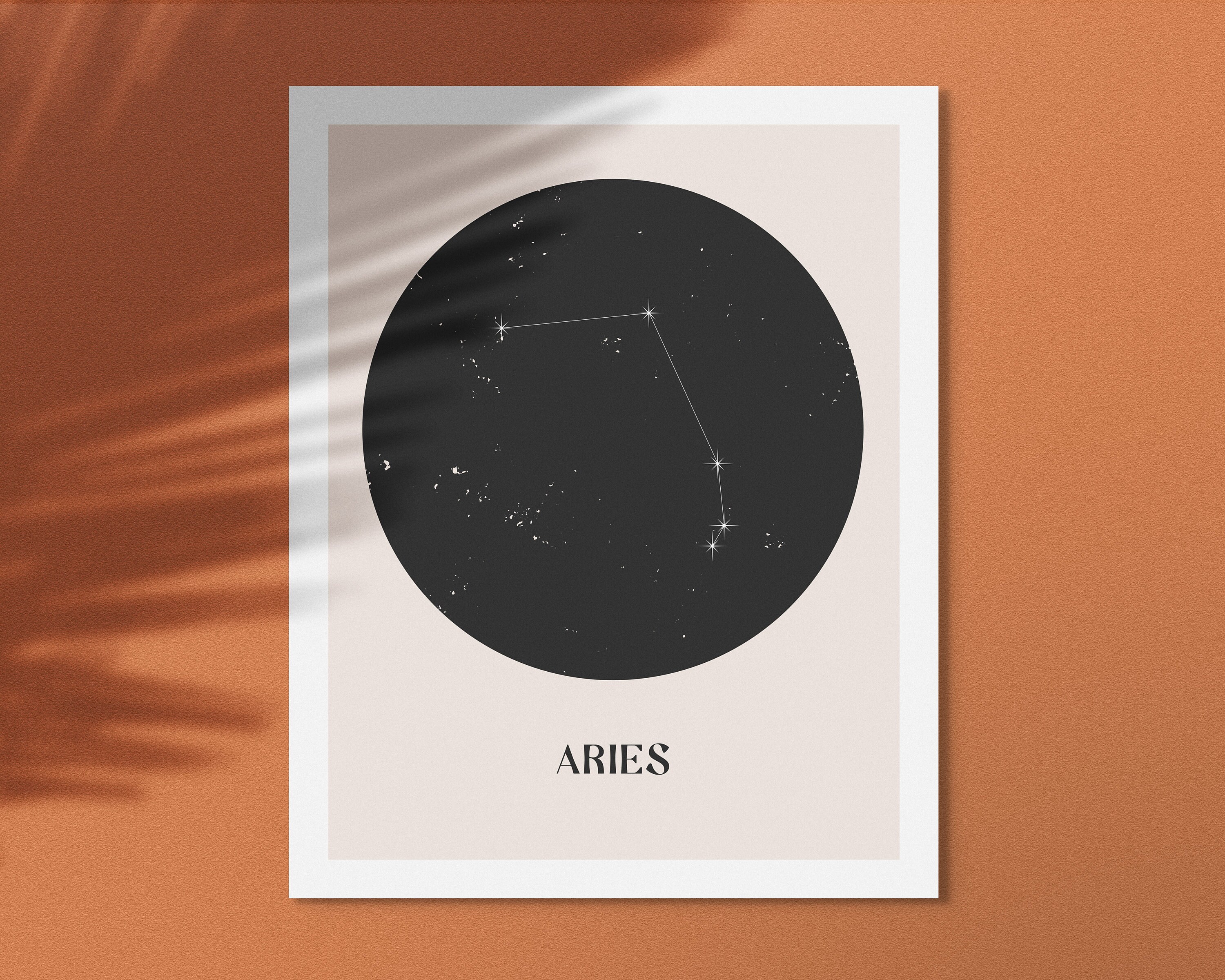 ARIES Zodiac Constellation Wall Art Black and White Digital Etsy España