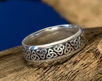 Celtic Ring Sterling Silver Band for Men Women/'s Band Viking Ring Geometric Ring Pagan Men/'s Ring Celtic Wedding Band