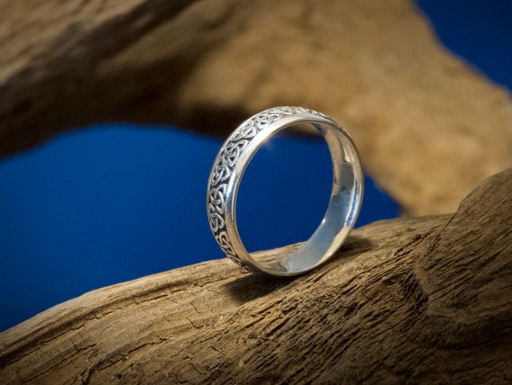 Celtic Ring Sterling Silver Band for Men Women/'s Band Viking Ring Geometric Ring Pagan Men/'s Ring Celtic Wedding Band