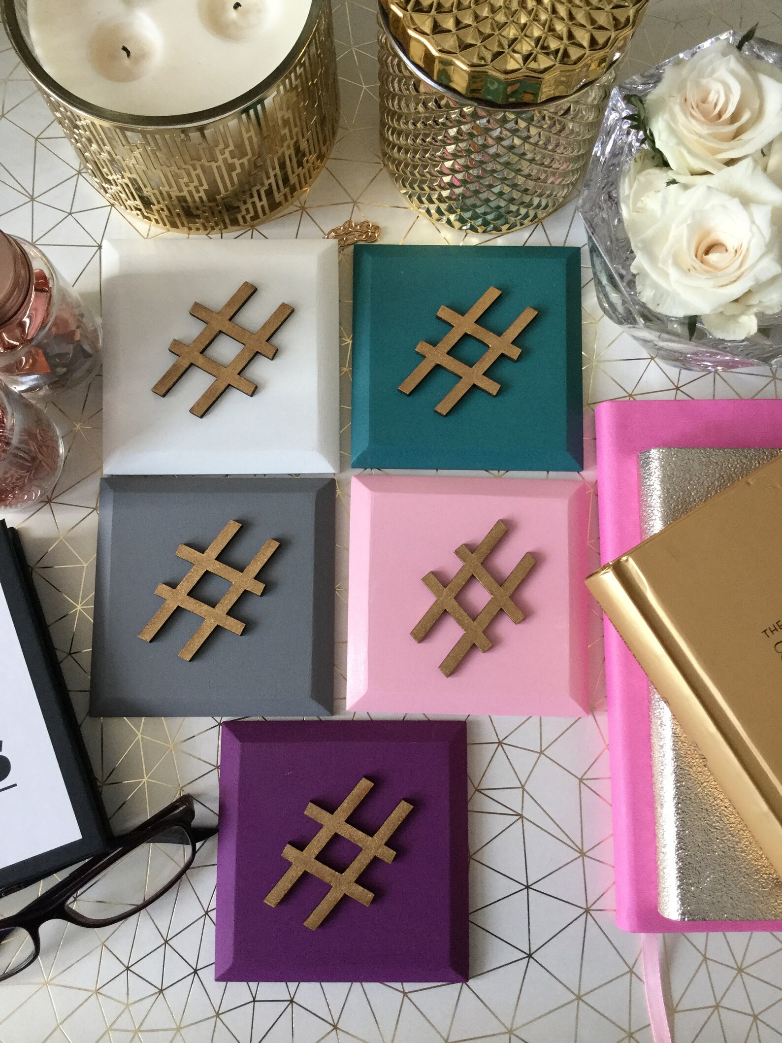 Hashtag Sign, Wooden Symbol, Office Wall Decor, Home Office Sign