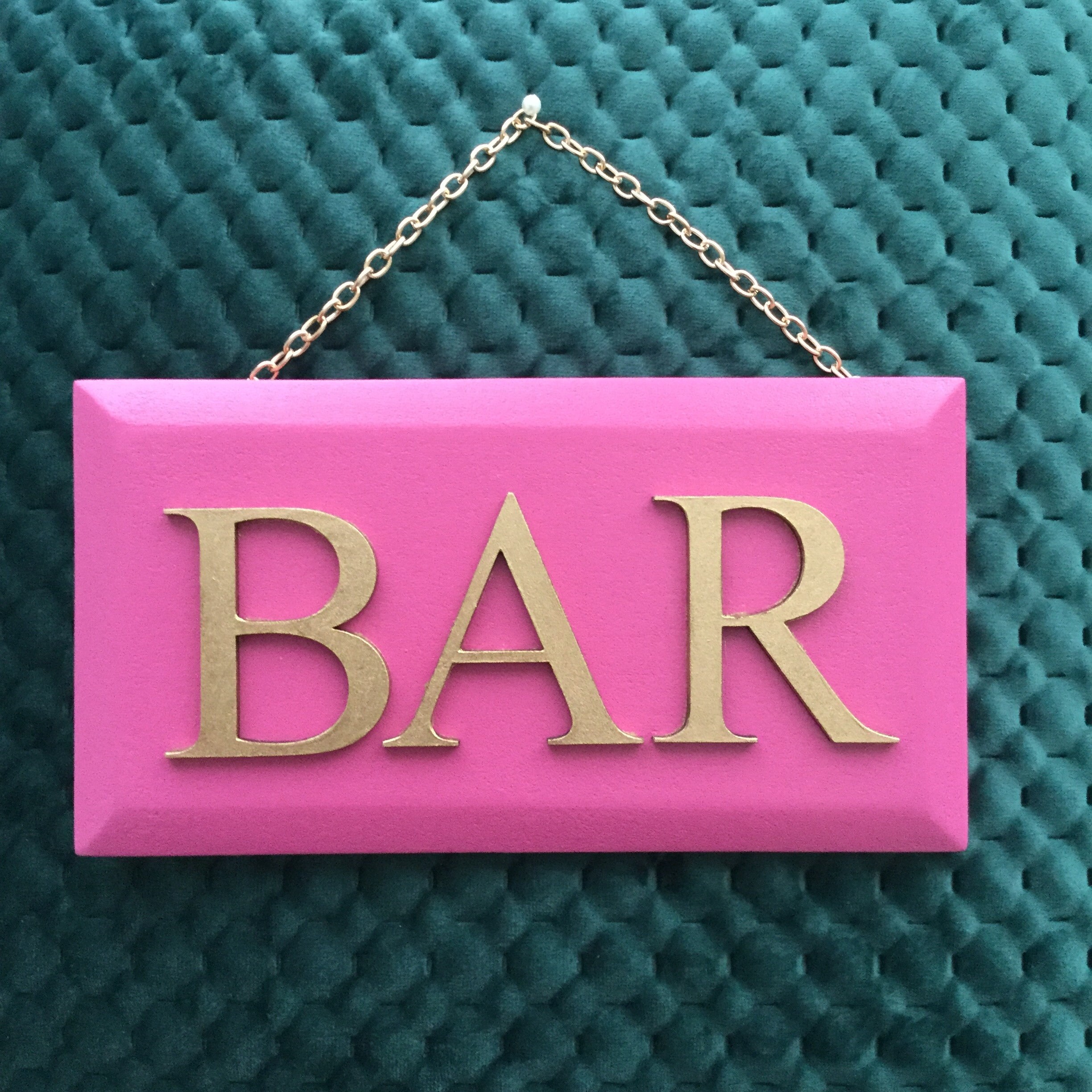 Pink Bar Sign Bar Cart Styling Bar Cart Decor Bar Etsy UK