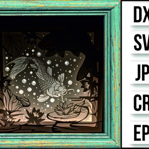 Download 3d Fishing Shadow Box Light Box Svg Etsy