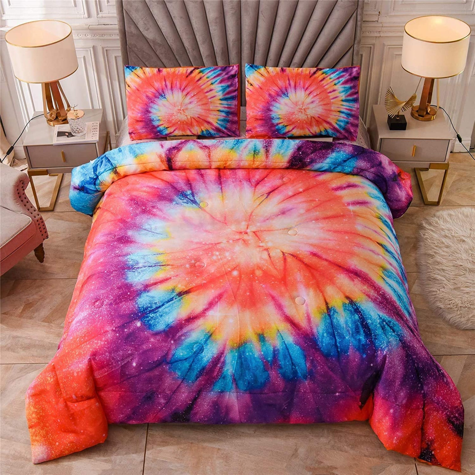 Rainbow tie dye YEARNING Tie Dye Comforter Set Colorful Etsy