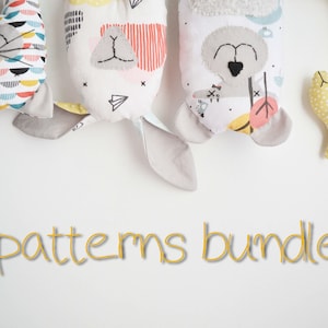 Cute Little Animals, 4 patterns bundle, plush toy patterns pdf