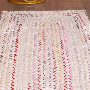 Hand Braided Rectangle Cotton Durrie Rug Multicolor Rugs For Living Room And Home Decor Boho Decor Rug Custom Size Rug Eco-Friendly Rug