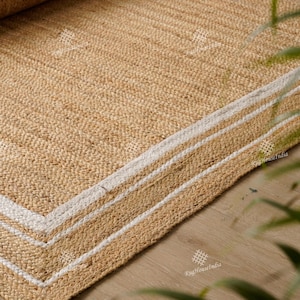 Handmade Natural Jute Rug Eco-Friendly Home Decor Sustainable Jute Area Rug for Living Room & Bedroom Modern and Rustic Interiors