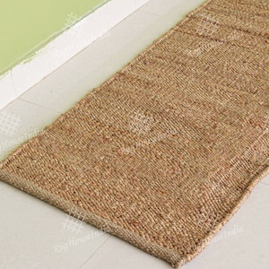 Custom Size Natural Jute Hemp Runner, Stair Decor/Entryway Runner, Jute Bed Side Runner, Vintage Area Rug,Natural Jute Hemp Beige Doormat image 1