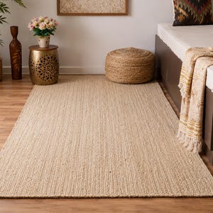 Alfombras de yute natural trenzadas a mano para la decoración del hogar, alfombra minimalista de yute de 1,5 x 2,4 m, alfombras tradicionales de yute estilo boho, alfombras de yute de fibra natural.