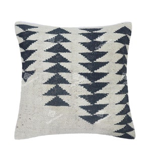 Set Of 5 Handwoven Jute Kilim Pillow Covers - 45x45cm, Ethnic Indian Design, Decorative Cushion Covers