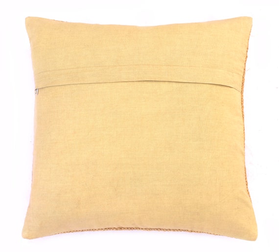 4 Set of Jute Pillow Throw Indian Jute Cushion 18/" Handmade Kilim Vintage 9064-A