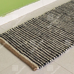 Hand Loomed Natural Jute Hemp Runner/Rug, hemp Jute Runner, Large Area Jute Rug, Custom Size Vintage Rug, Decorative Rugs, Boho Rug