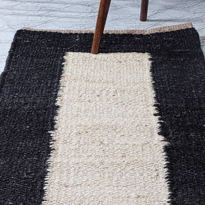 Handgeweven hennepjute vloerkleed boho handgemaakt vloerkleed decoratief hal vloerkleed traploper buiten terraskeuken Aangepast formaat vloerkleed afbeelding 9