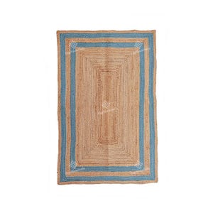 Handmade Jute Rugs- Braided Living Room Rug Vintage Area Rug Custom Size Kitchen Rug Natural Floor Rug Gifts For Him Area Rugs 8x10 Boho Rug Blue
