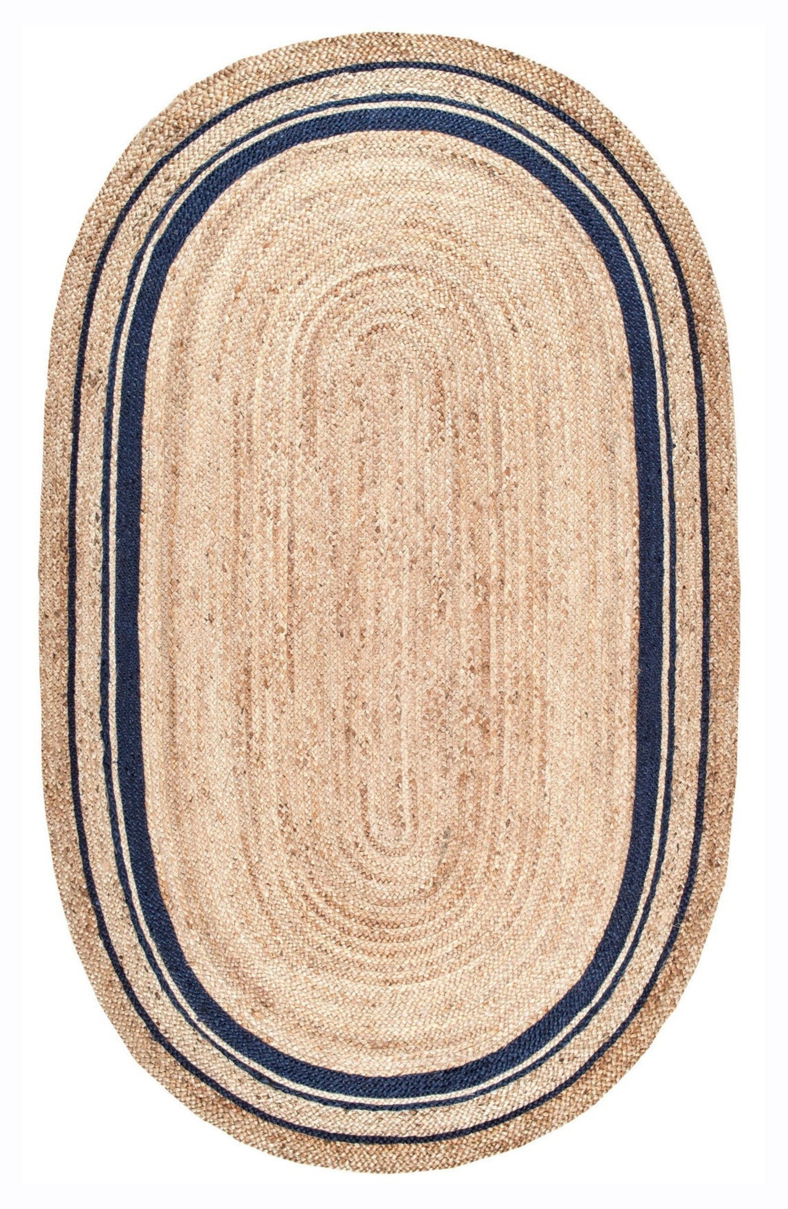 4x6 5x8 6x9 8x10 9x12 10x14 Ft. Braided Oval Rug Jute Etsy