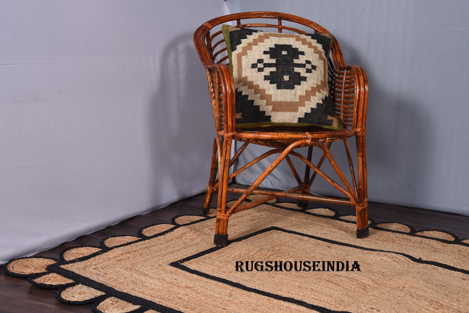 9x12 10x14 ft.beige Farbteppich mit schwarzer Borte großer | Etsy