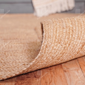 Natural Jute Hand Braided Rug Doormat Rug Handmade Jute Area Rug, Square Jute rug Custom Size Rug, Jute Area Rug, Christmas Day Gift for her