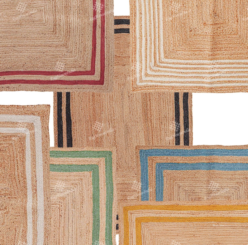 Handmade Jute Rugs- Braided Living Room Rug Vintage Area Rug Custom Size Kitchen Rug Natural Floor Rug Gifts For Him Area Rugs 8x10 Boho Rug image 1