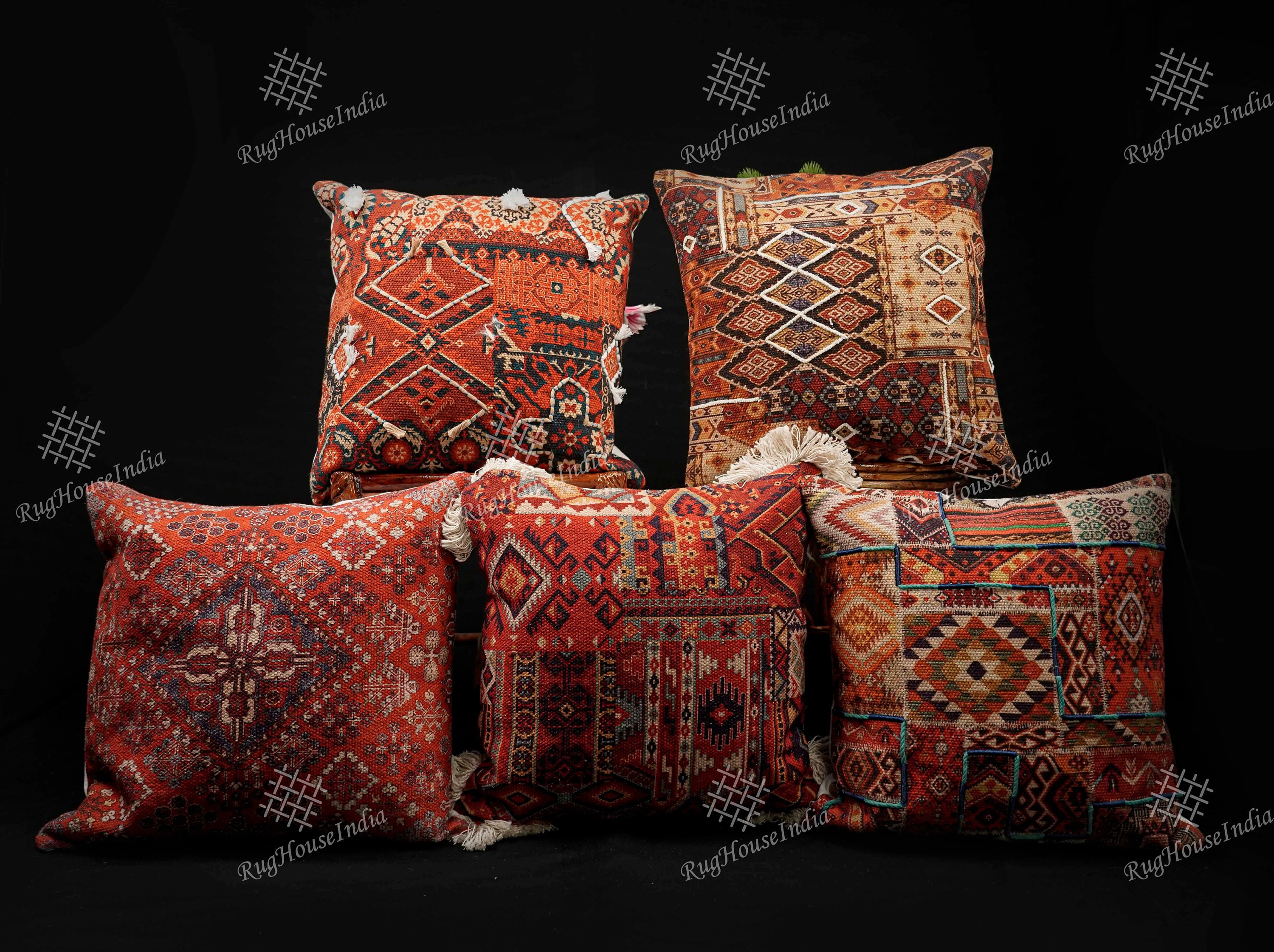 Pouf vintage ricamato - Fodera per pouf patchwork indiana