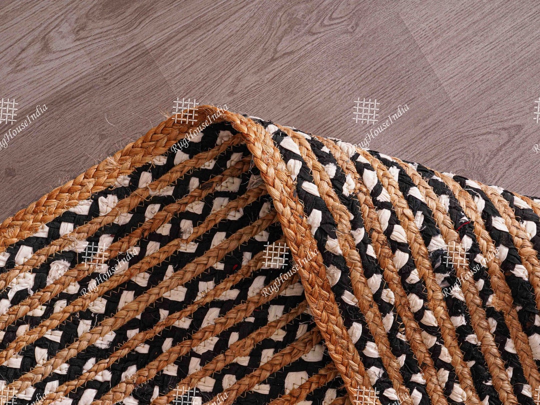 2x4, 2x6, 2x10 Ft. Indian Hand Braided Cotton & Jute Rug Multicolor ...