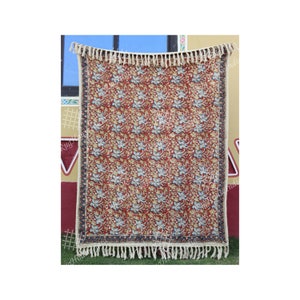 Bohemian Mud Cloth Throw Blanket Indian Classic Hand Loomed Block Print Cotton Sofa Throw for Living Room