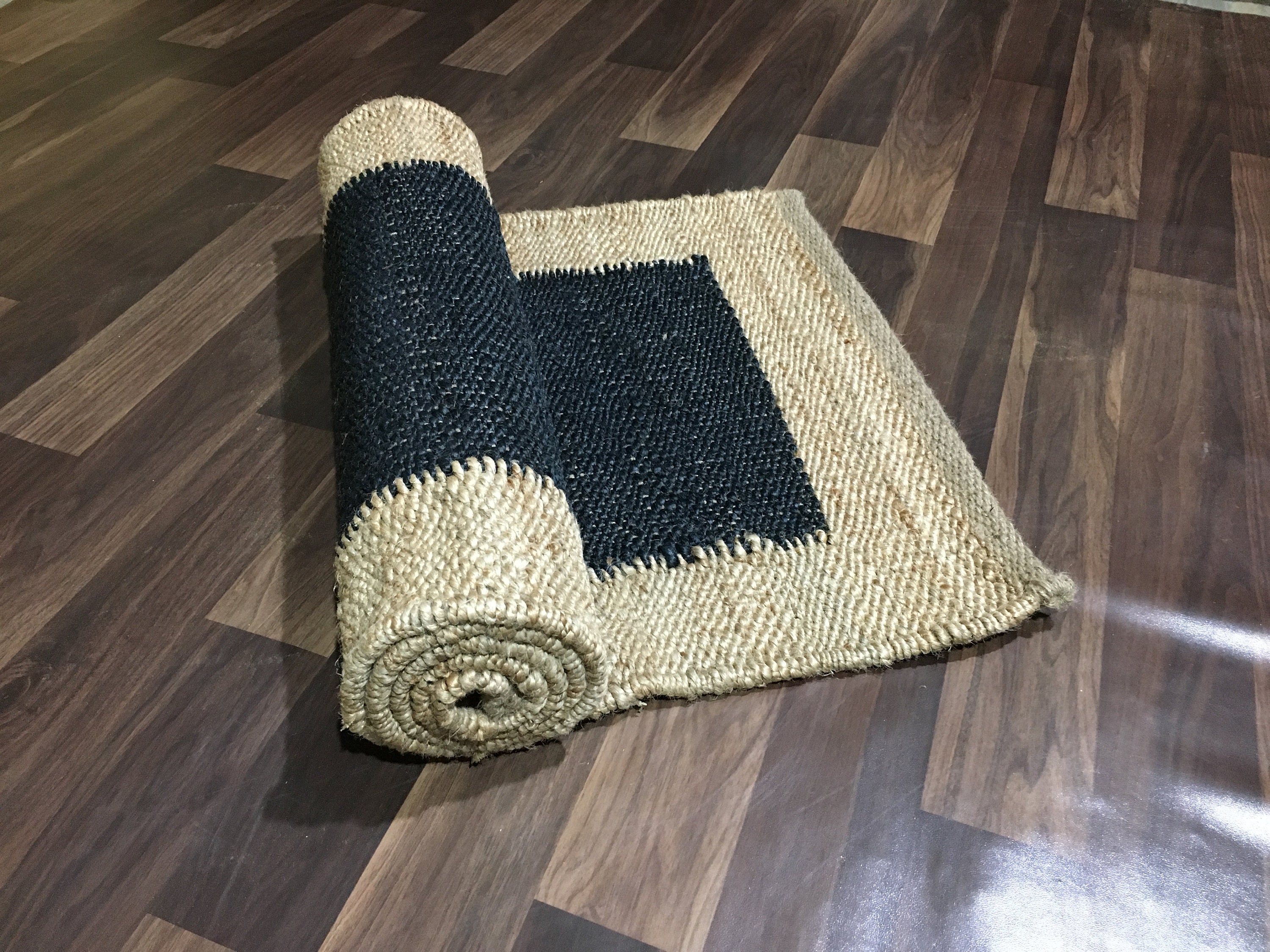 Hemp Eco Jute Area Rug Hand loomed Yoga mat Rustic Rugs Indian Etsy