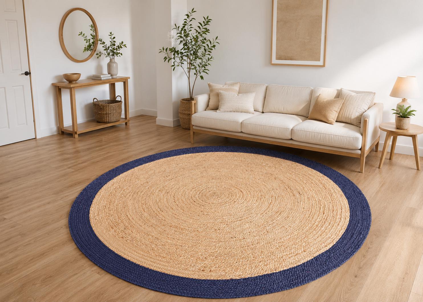 Light Blue Circle Rug - Etsy