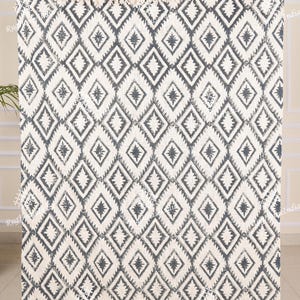 Vintage floral throw blanket couch Handmade throw Hand block print soft cotton king size neutral blanket home decor Hand loomed Gift