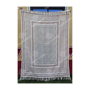 Throw blanket block Print cotton blanket for boho cozy home decor Decorative Handmade sofa throw bedroom decor Housewarming gift for friend